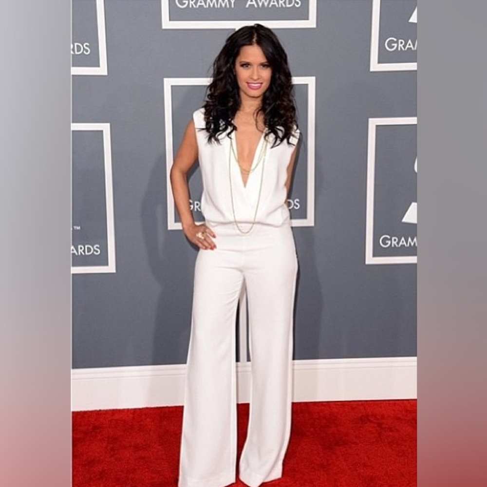 5th and Mercer White Jumpsuit worn for my Rehersal dinner and by Rosci Diaz!